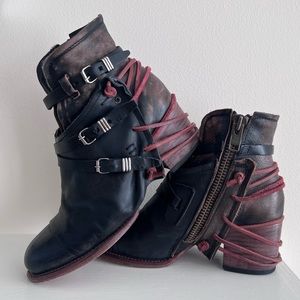 Freebird “Crue” Black/Multicolored, Handcrafted Leather Boots,
